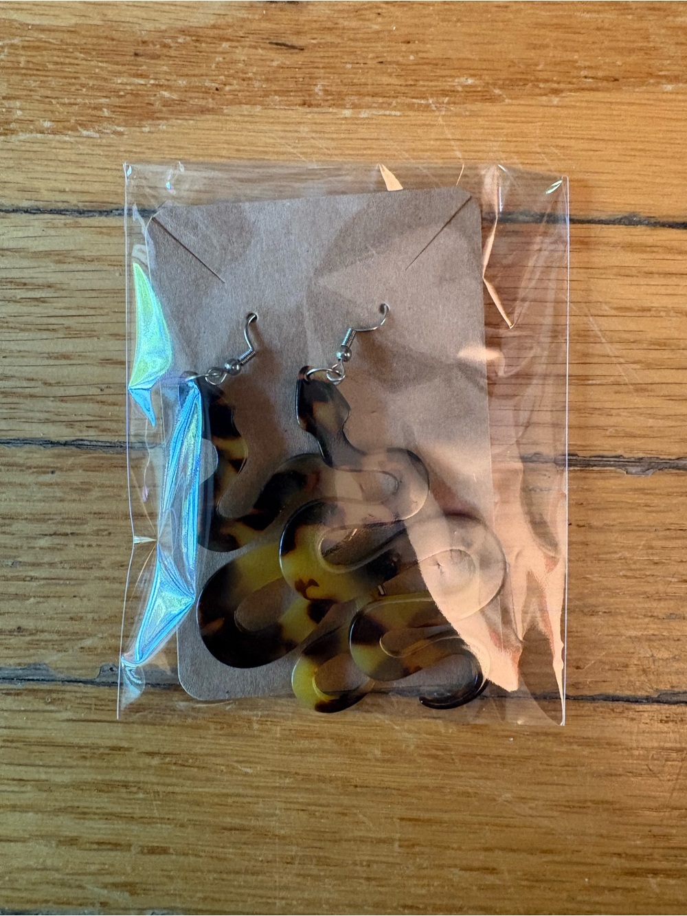 Tortoiseshell Snake Drop Earrings - never worn